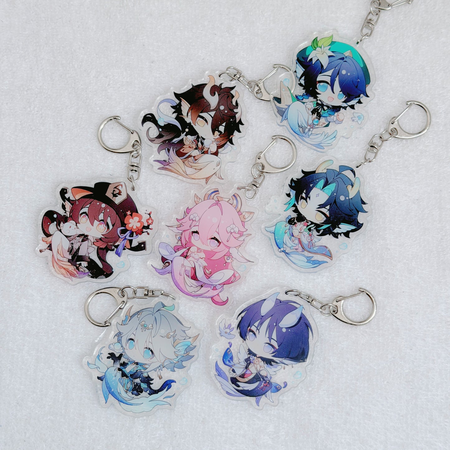 Genshin Acrylic keychain Hutao Alhaitham Yae Scaramouche Zhongli Xiao Venti | 3" keychain