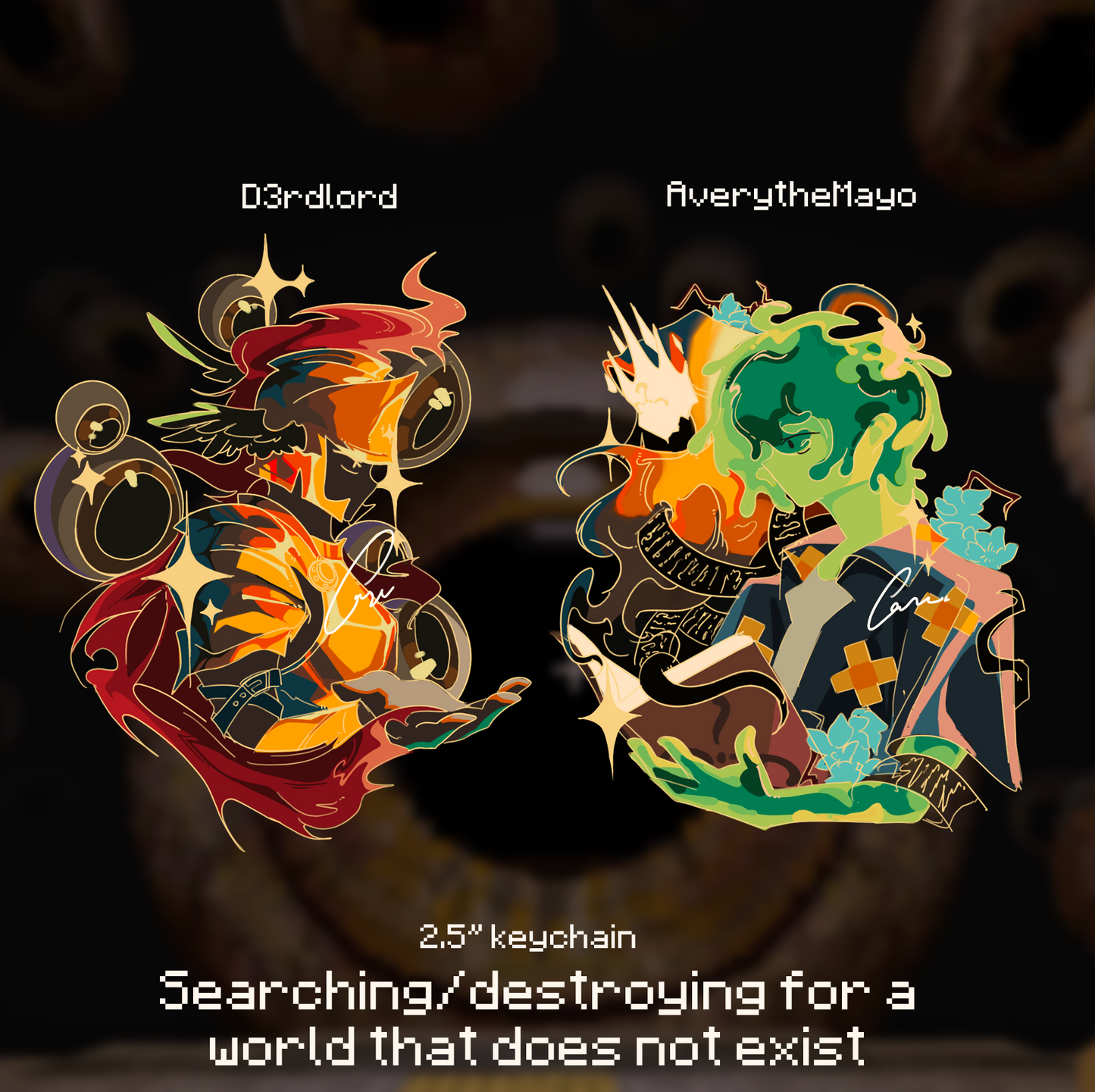 SFAWDE Resin keychain | d3rdlord Avery King in yellow 3.5''