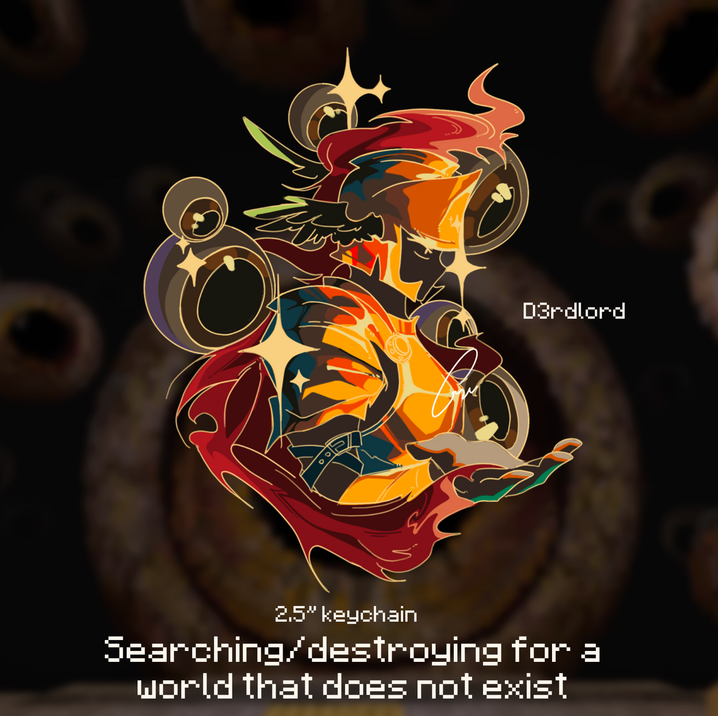 SFAWDE Resin keychain | d3rdlord Avery King in yellow 3.5''