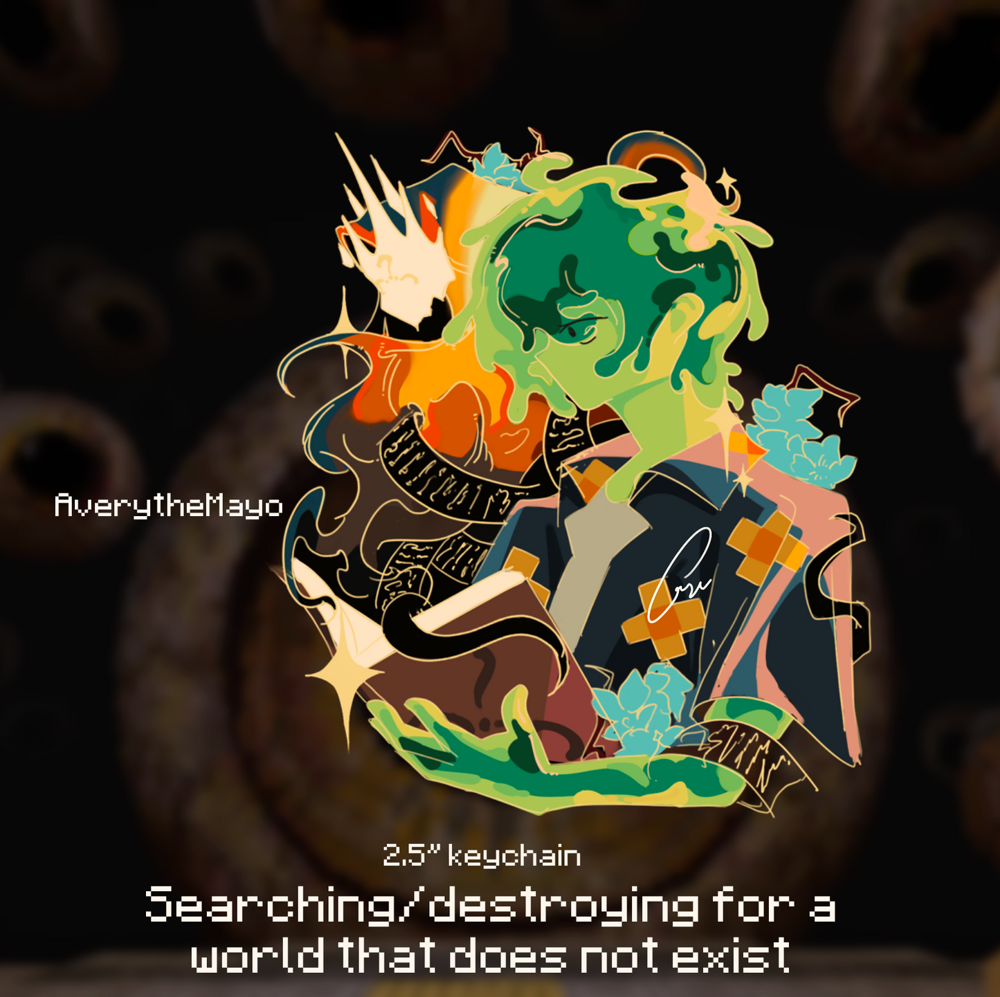 SFAWDE Resin keychain | d3rdlord Avery King in yellow 3.5''