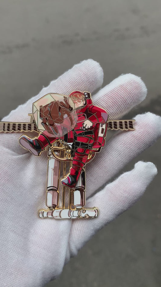 PHM Enamel pin | double spinnable pin 3.5"